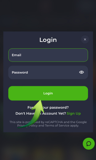 app click on login button