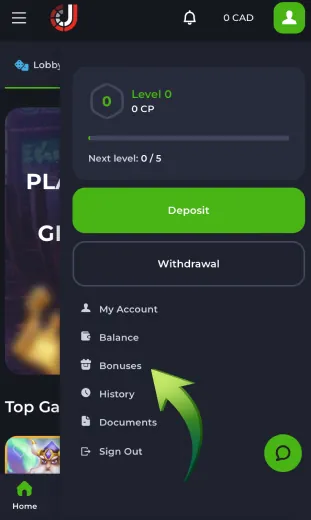 app click on the bonuses