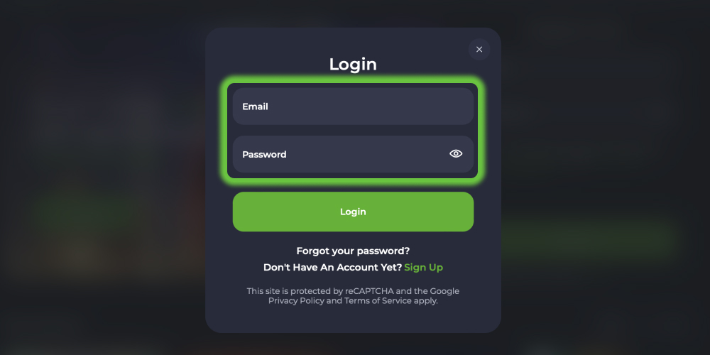 enter your login email and password