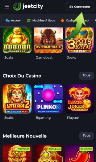 app cliquez sur le bouton de connexion