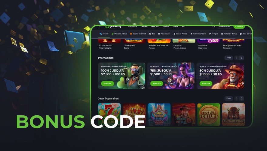 code bonus disponible pour les utilisateurs