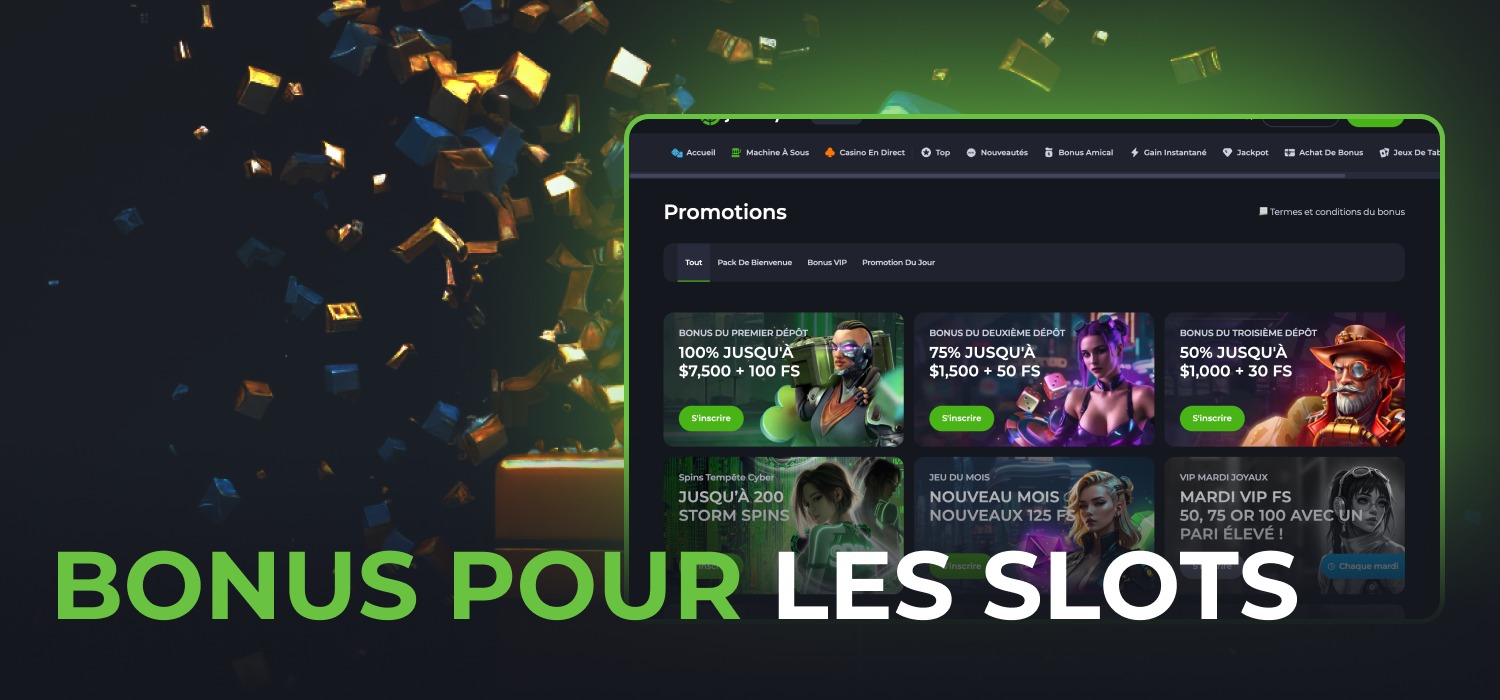 bonus pour les jeux de machines à sous