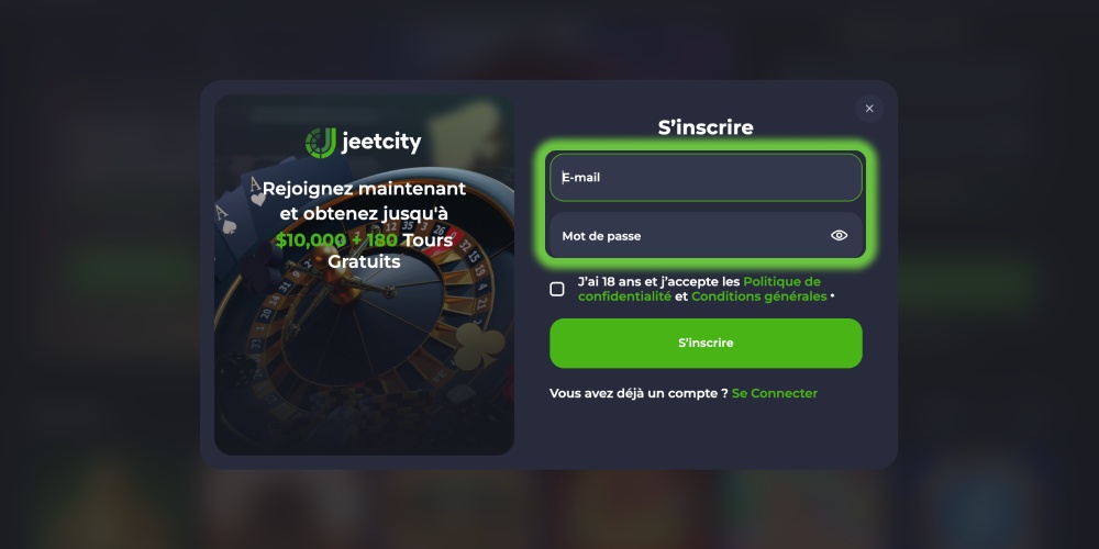 saisir le login et le mot de passe pour la création du compte