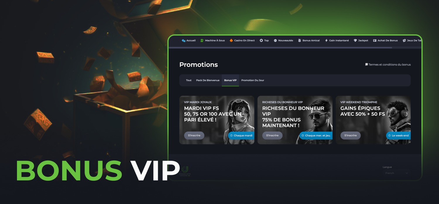 obtenir un bonus vip